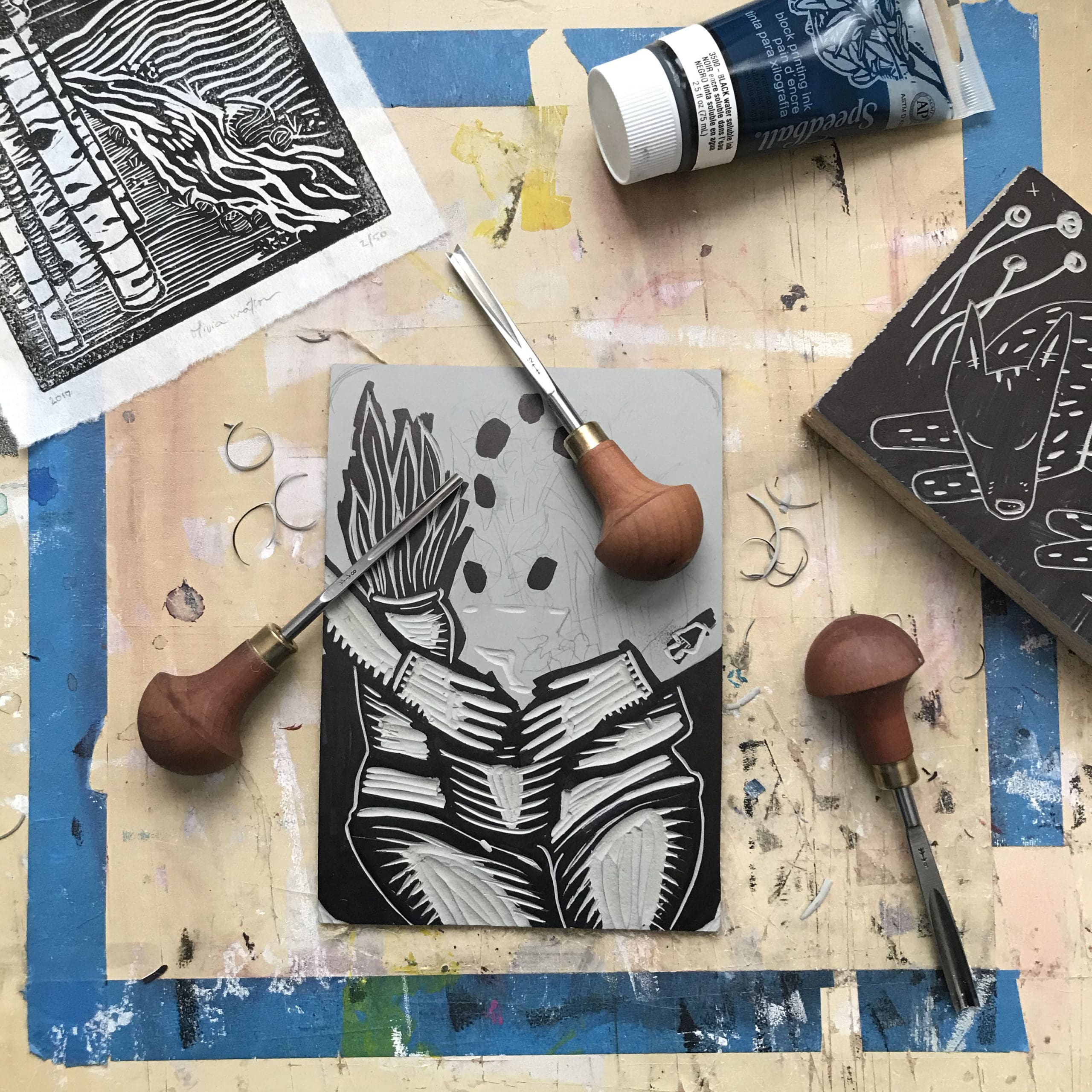Lino Cut Printmaking
